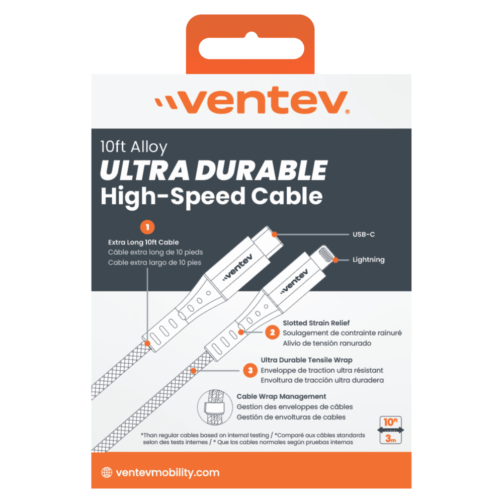 Ventev Alloy USB C to Apple Lightning High Speed Ultradurable Cable 10ft by Ventev