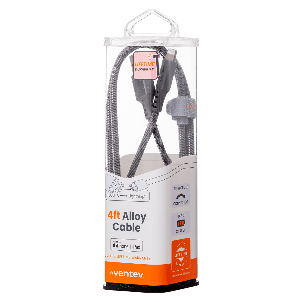 Ventev chargesync alloy USB A to Apple Lightning Cable 4ft by Ventev