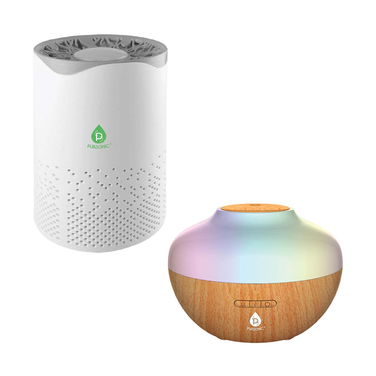 Pursonic Fresh Air & Aromatherapy Bundle – True HEPA Air Purifier & Essential Oil Diffuser by Pursonic