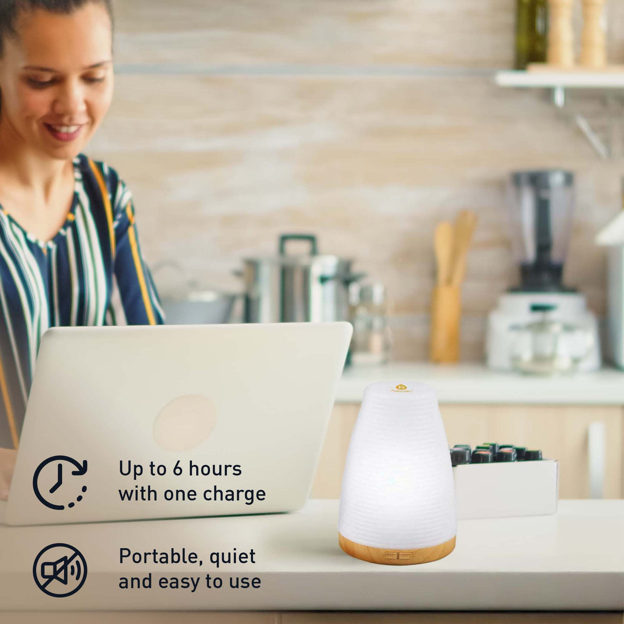 Zen Luxury Wellness Bundle: Trinity Gemstone Necklace Set, Ultrasonic Aroma Diffuser & Essential Oils Trio