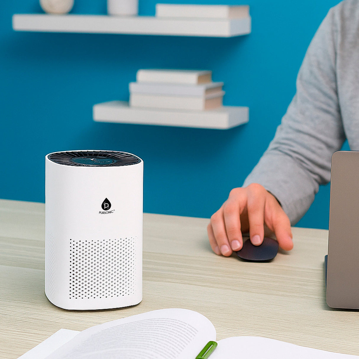 Home Wellness Bundle – True HEPA Air Purifier, Sunset Projector Lamp & 6-Pack Essential Oils