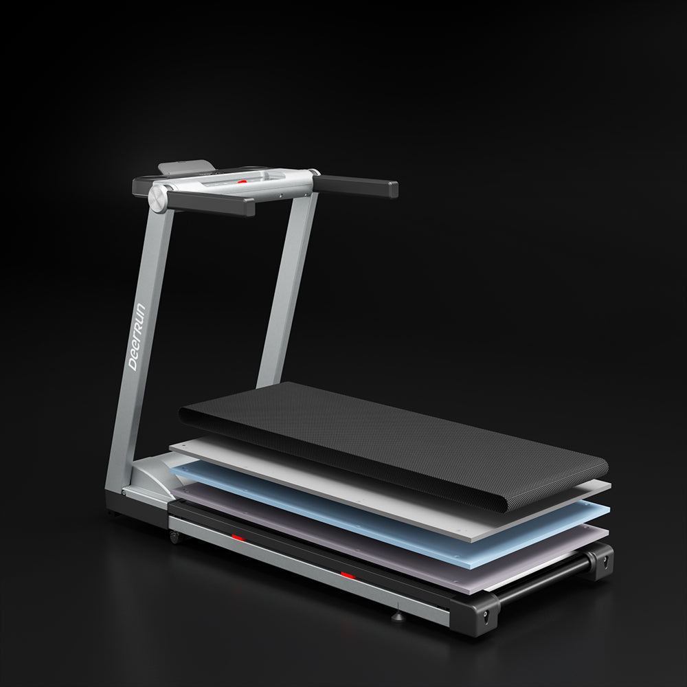 DeerRun A1 Pro Move+ 6% Incline Foldable Treadmill——2025 Upgraded Chip & NFC Support | 350Lbs, 10mph Silver