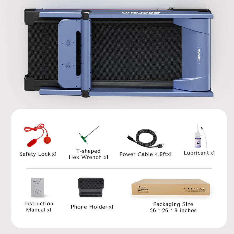 DeerRun A1 Pro Folding Smart 10 MPH Treadmill with 6% Incline