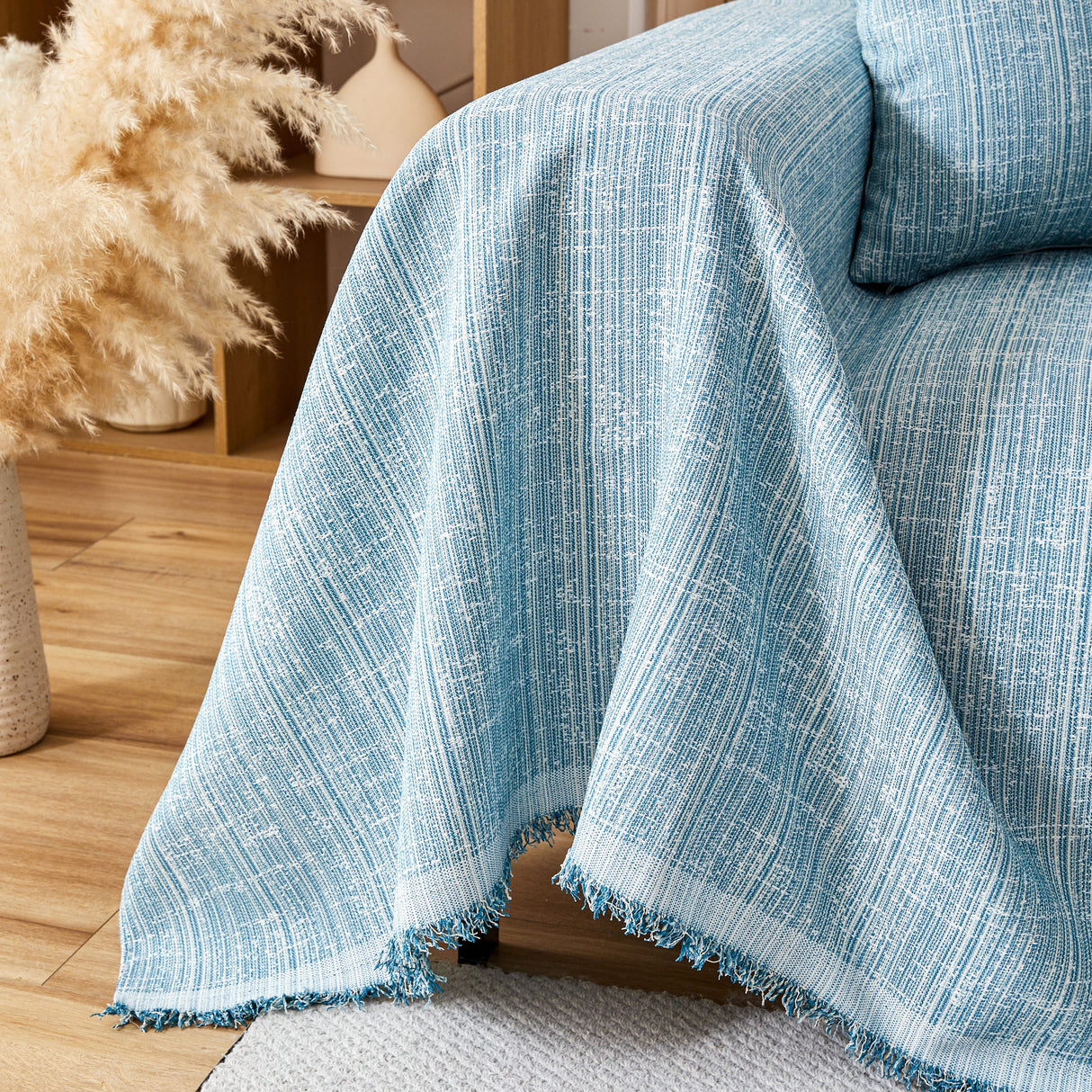Couch Cover Blanket Couch Covers for Most Shape Sofas Washable Durable Sofa Throw Cover with Tassels