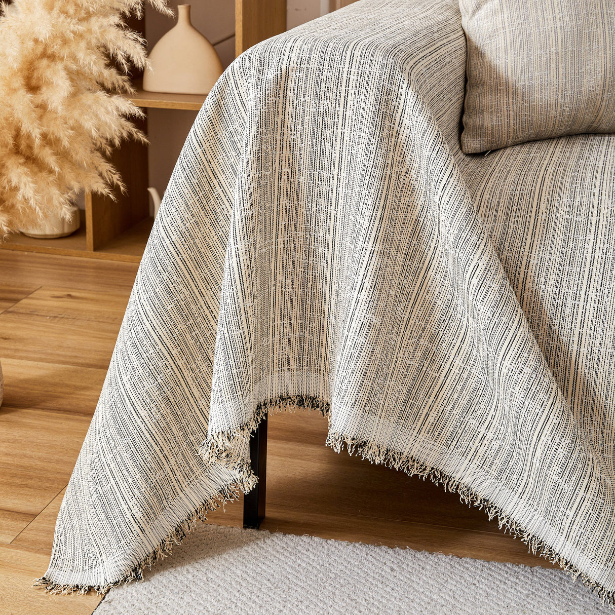 Couch Cover Blanket Couch Covers for Most Shape Sofas Washable Durable Sofa Throw Cover with Tassels