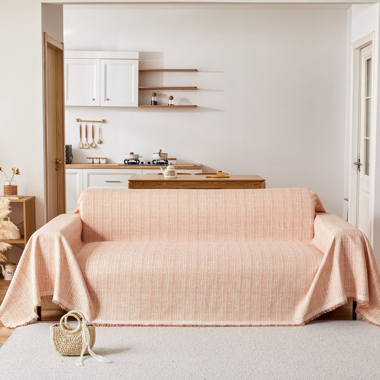 Couch Cover Blanket Couch Covers for Most Shape Sofas Washable Durable Sofa Throw Cover with Tassels