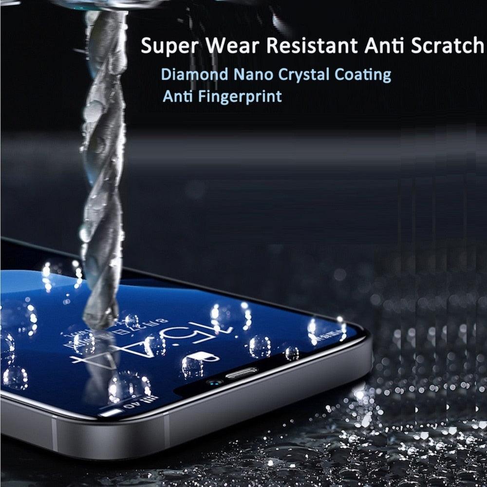 4pcs Tempered Glass for iPhone 14 13 12 11 Pro Max Mini Screen Protector for iPhone 14 Plus XS XR X 8 7 6S 5 5S SE HD Film Glass full screen Protector HD For Iphone