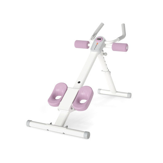 Adjustable Abdominal Trainer Ab Workout Machine Foldable Ab Cruncher-White