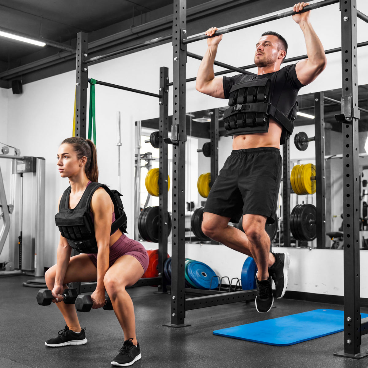Adjustable Weighted Vest for Men and Women with Removable Iron Weights-44 lbs and L Size