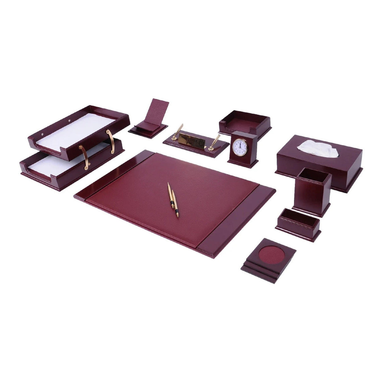 MOOG Prestige Wood Desk Set - Black - 12PCS