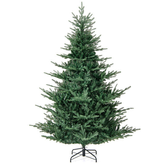 Artificial Christmas Tree with Branch Tips and Warm White LED Lights-7 Feet
