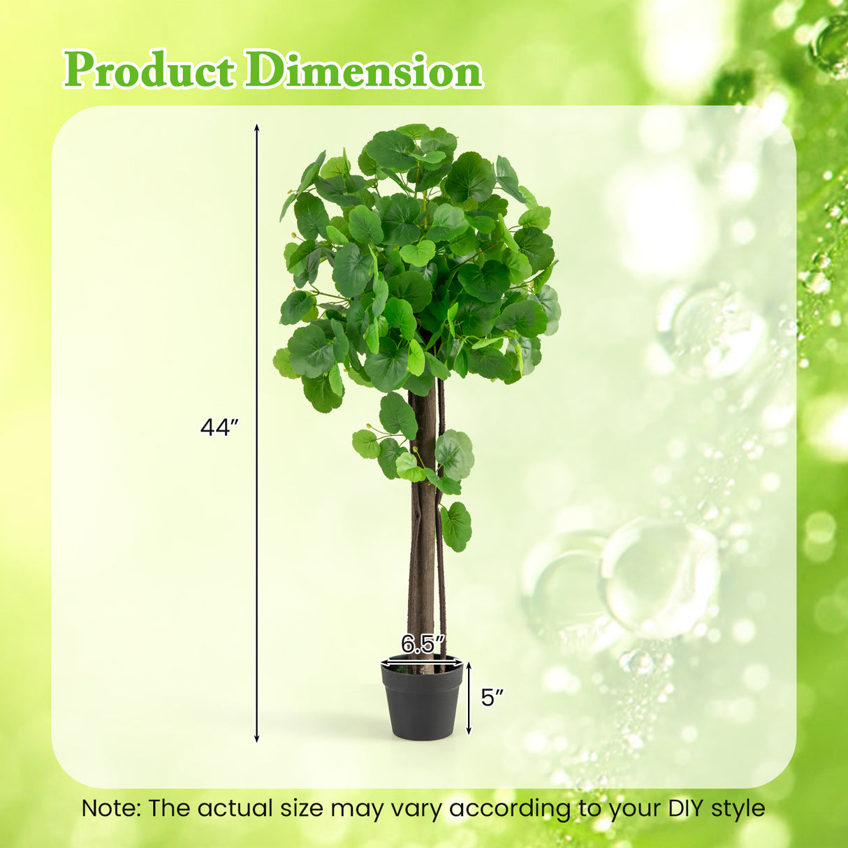 44 Inch Artificial Crabapple Tree with Adjustable Branches for Decor
