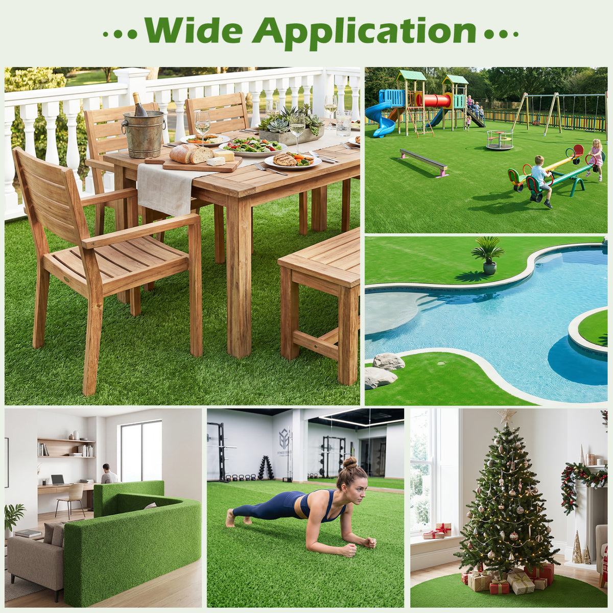 Artificial Turf Rug with Low 0.3 inch Pile Height-M