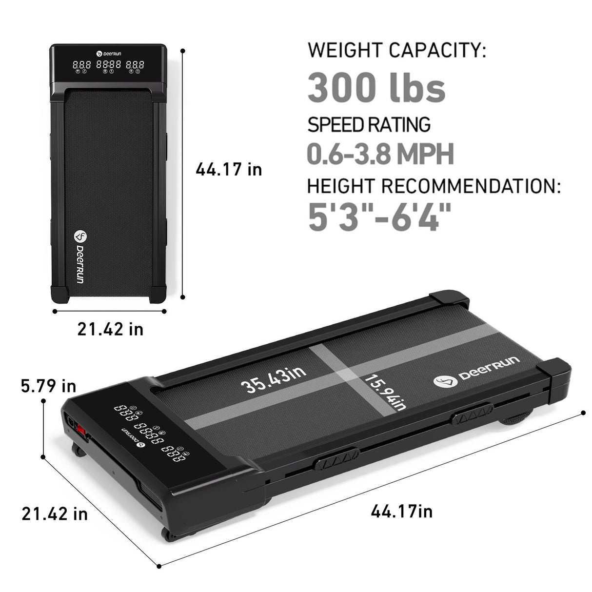 DeerRun Z10 12% Auto Incline Smart Walking Pad Treadmill with remote control