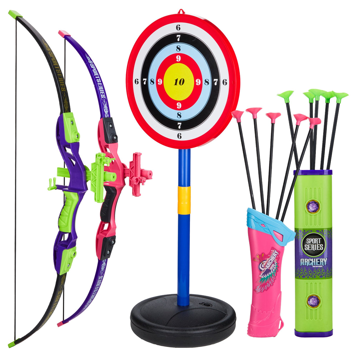 Contixo Kids Bow and Arrow Archery Set - Outdoor Toy, Safe Suction Cup Arrows, Ages 6-13 - Pink by Contixo