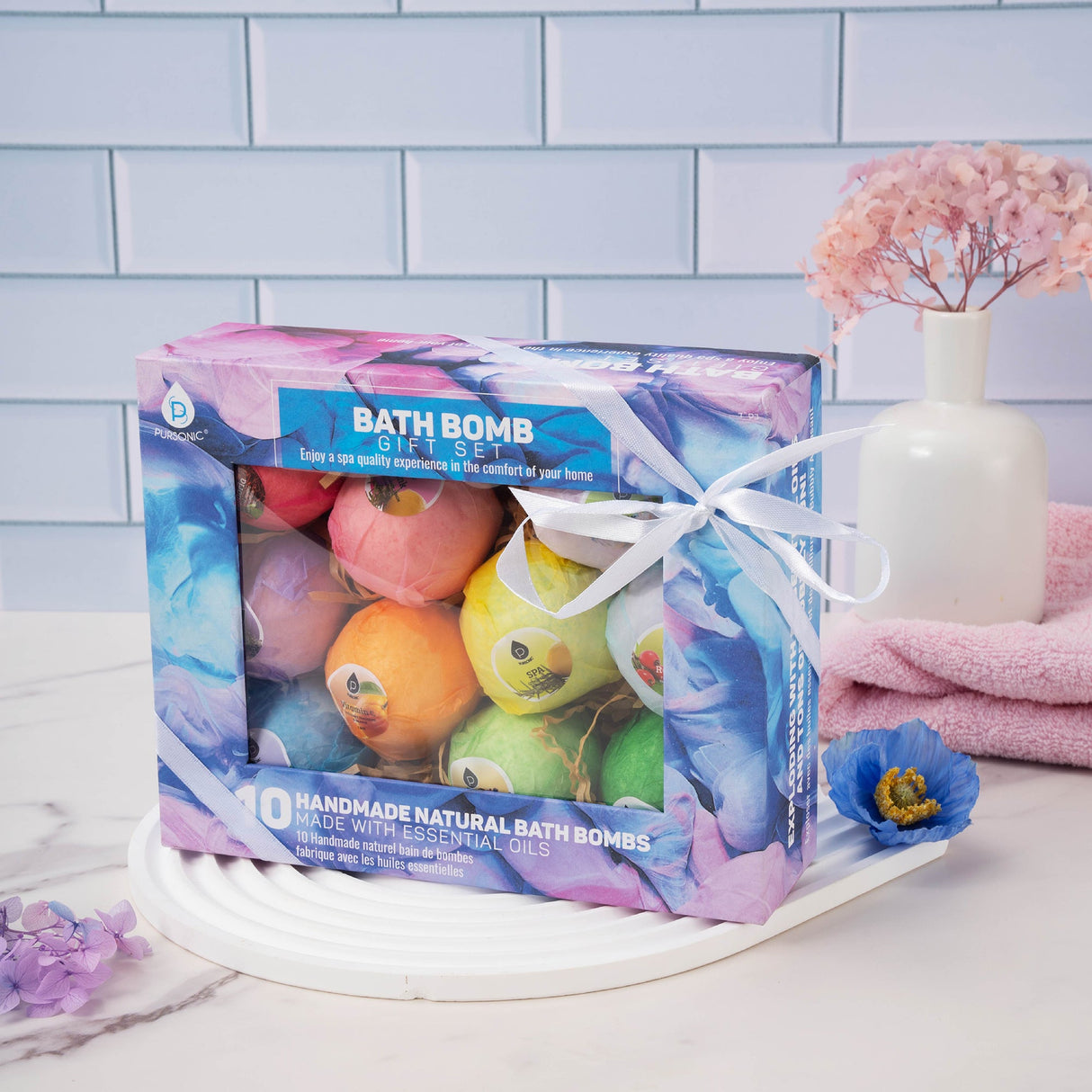 10 Pcs of Handmade, Natural and Organic Bath Bombs by Pursonic
