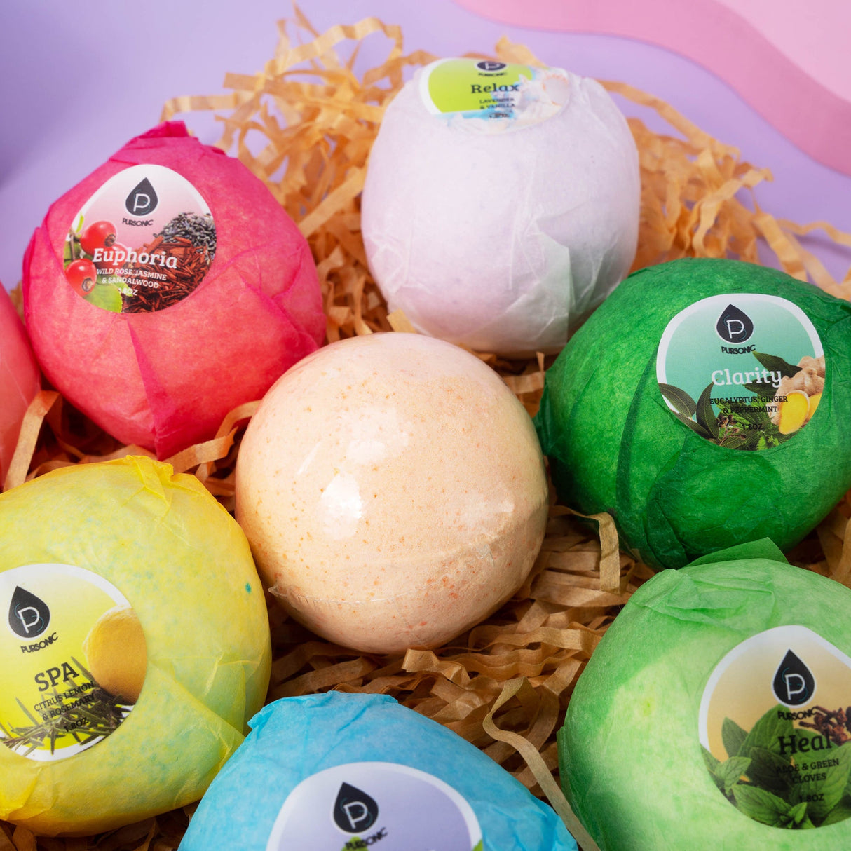 10 Pcs of Handmade, Natural and Organic Bath Bombs by Pursonic