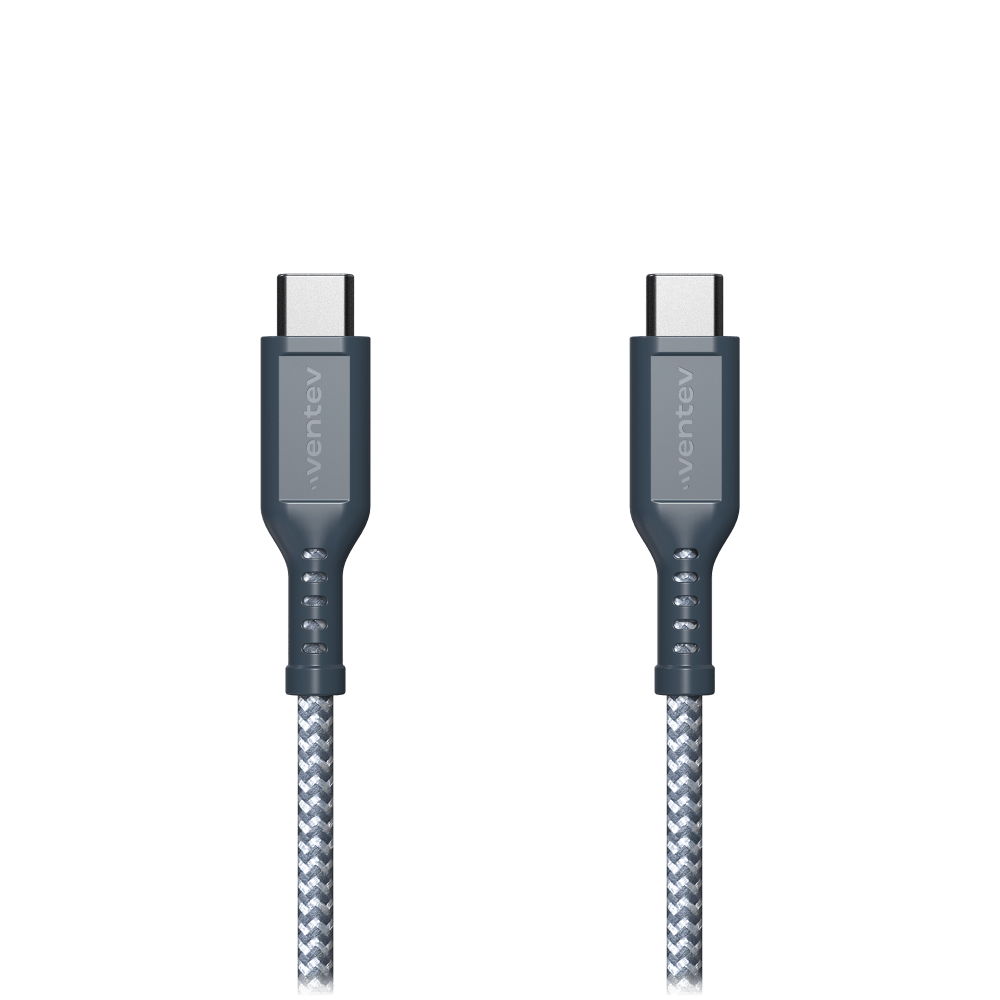 Ventev High Speed USB C to USB C Braided Cable with 2x the Copper for Faster Charging 6ft by Ventev