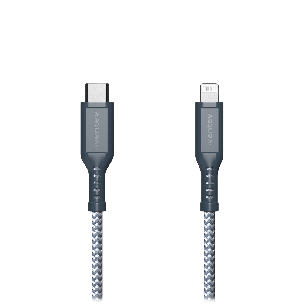 Ventev High Speed USB C to Apple Lightning Braided Cable with 2x the Copper for Faster Charging 6ft by Ventev