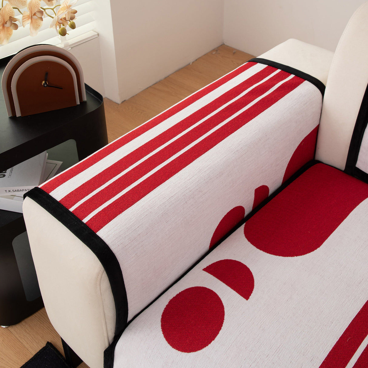 Modern Geometric Sofa Cover - Thick Woven, Pet Friendly, Stylish Couch Protector