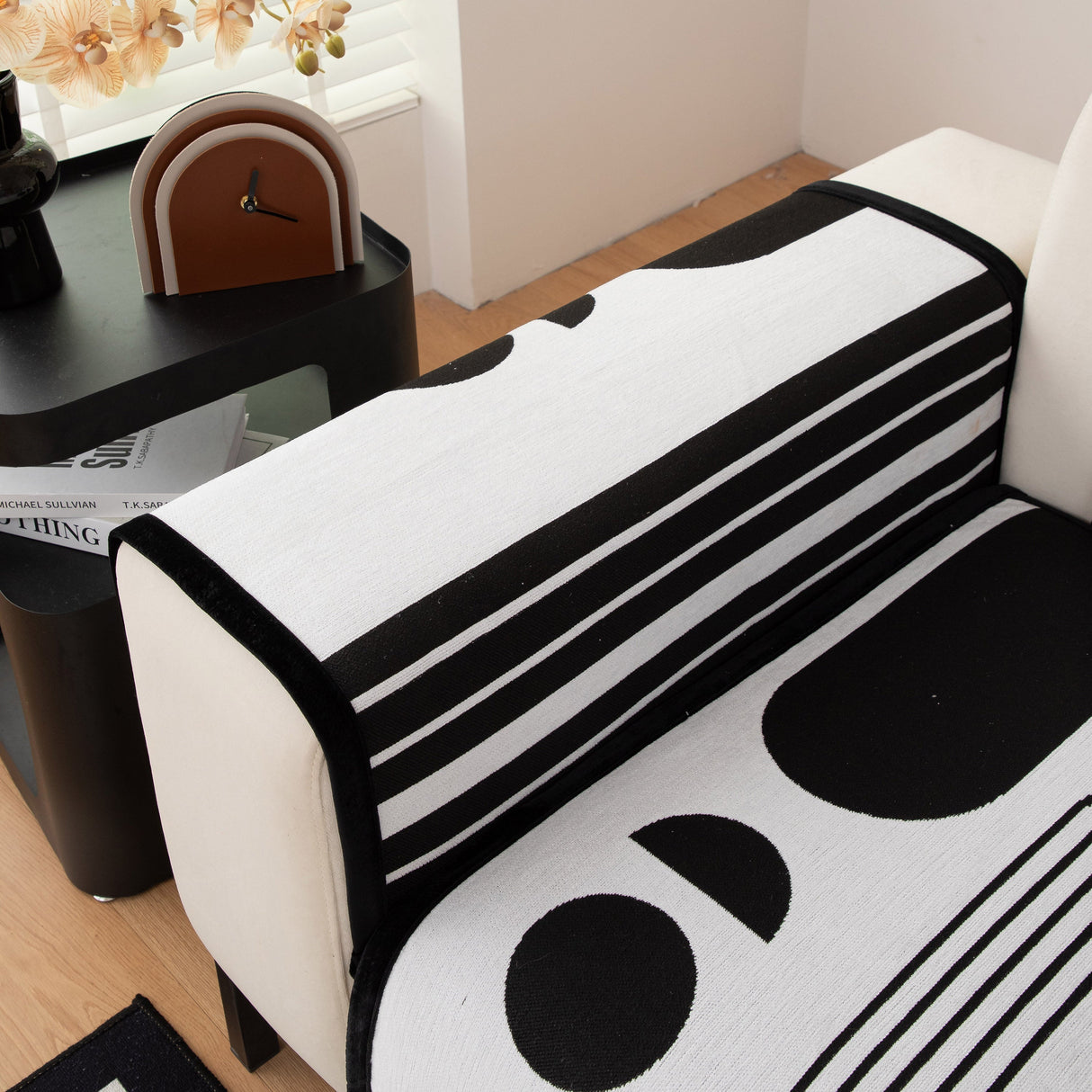 Modern Geometric Sofa Cover - Thick Woven, Pet Friendly, Stylish Couch Protector