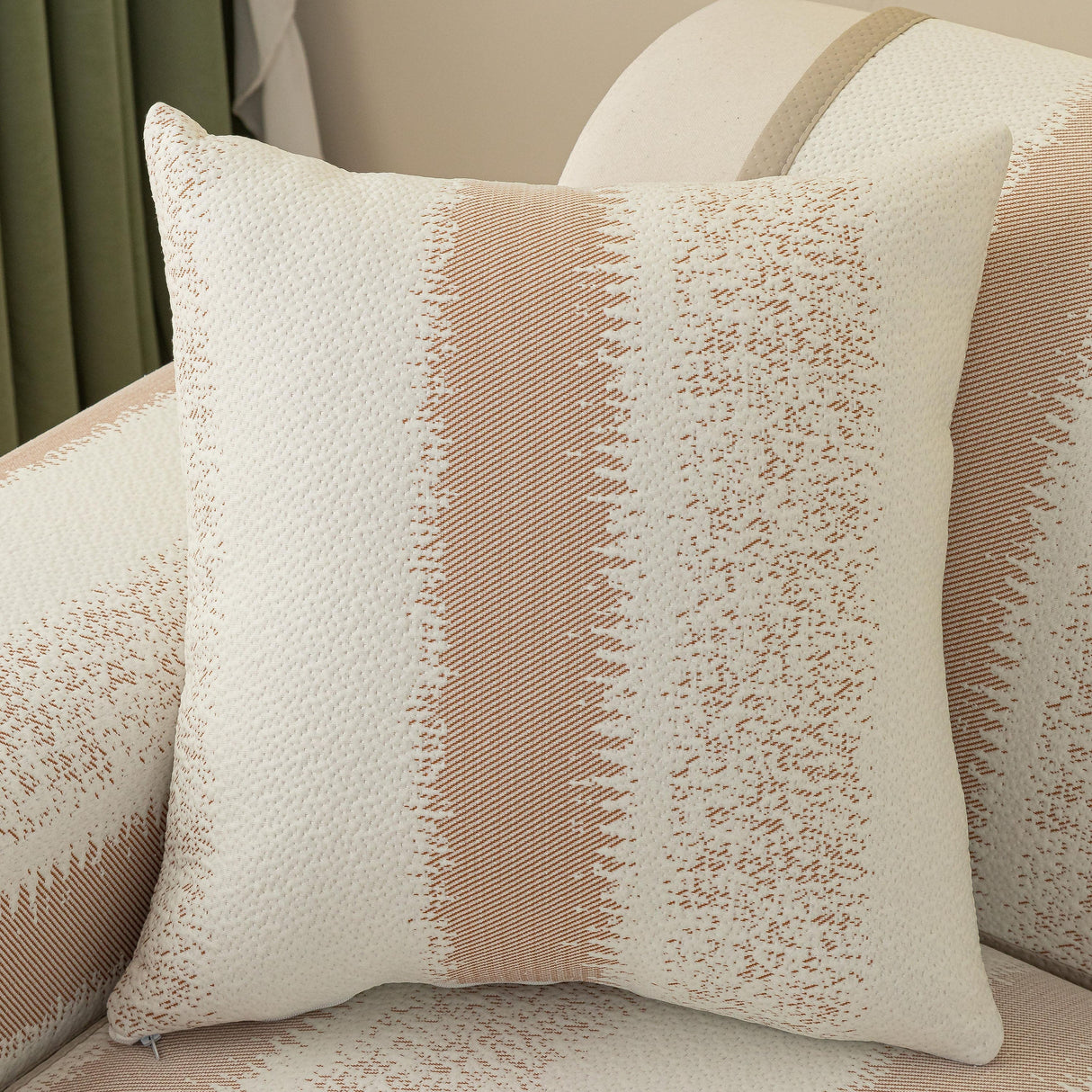 Striped Non-Slip Cooling Couch Cover, Summer Couch Pads for Seat Back Armrest