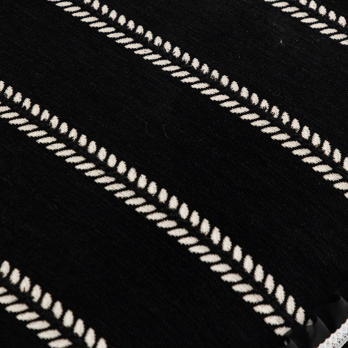 Leaf Stripe Sofa Cover with Black Sheer Skirt, Boho Soft Couch Slipcover for Pets