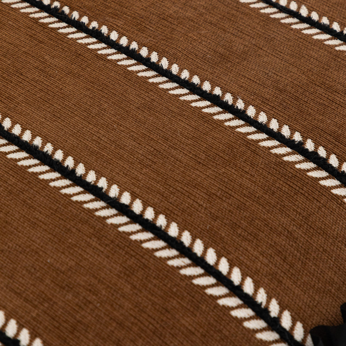 Leaf Stripe Sofa Cover with Black Sheer Skirt, Boho Soft Couch Slipcover for Pets