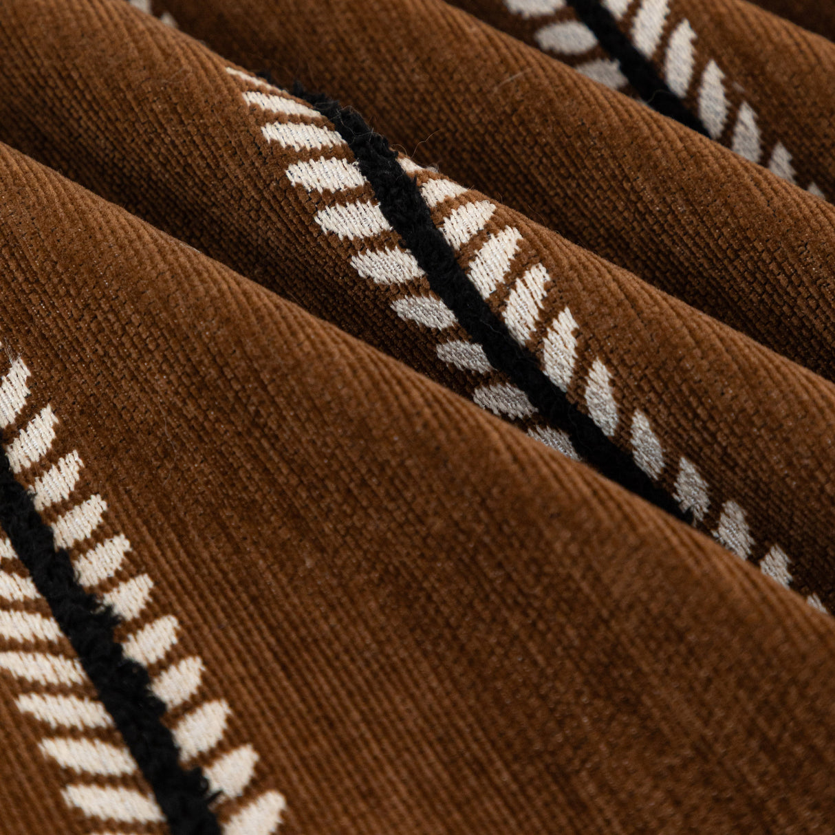 Leaf Stripe Sofa Cover with Black Sheer Skirt, Boho Soft Couch Slipcover for Pets