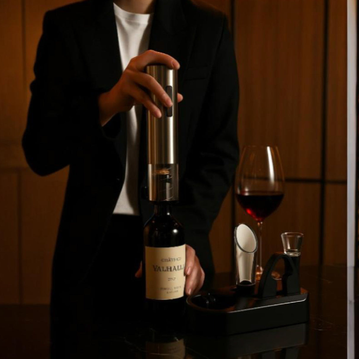Premium Wine & Juice Duo: Electric Wine Opener + Travel Juicer Blender