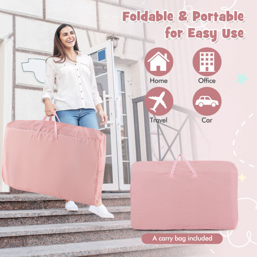 Baby Bassinet Bedside Sleeper with 6-Level Adjustable Height-Pink