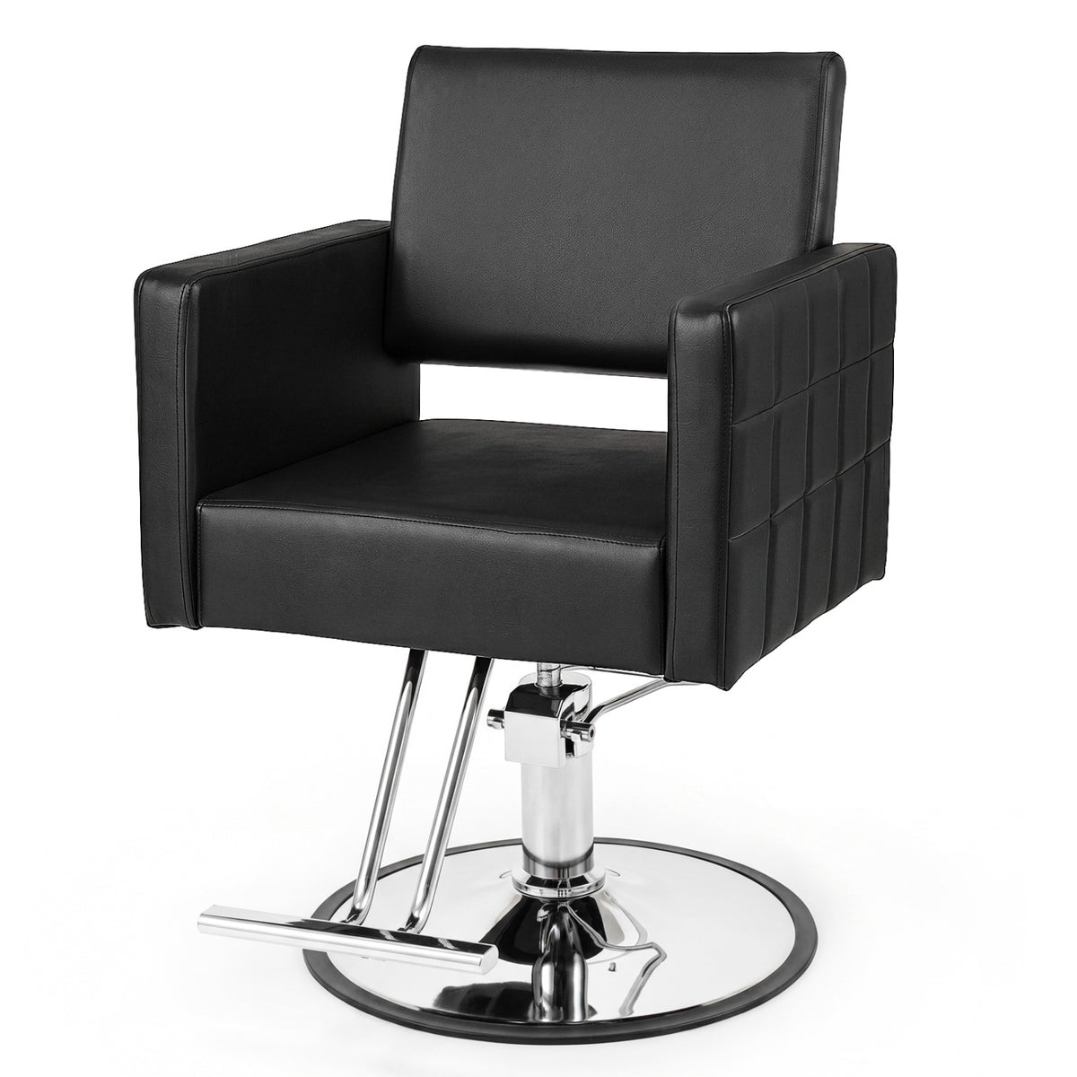 Barber Salon Chair Beauty Styling Chair with Hydraulic Pump and Adjustable Height 360°Swivel Spa Chair-Black