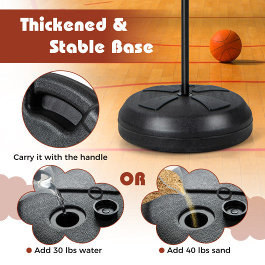 2-in-1 Height Adjustable Kids Basketball Hoop with Dart Board