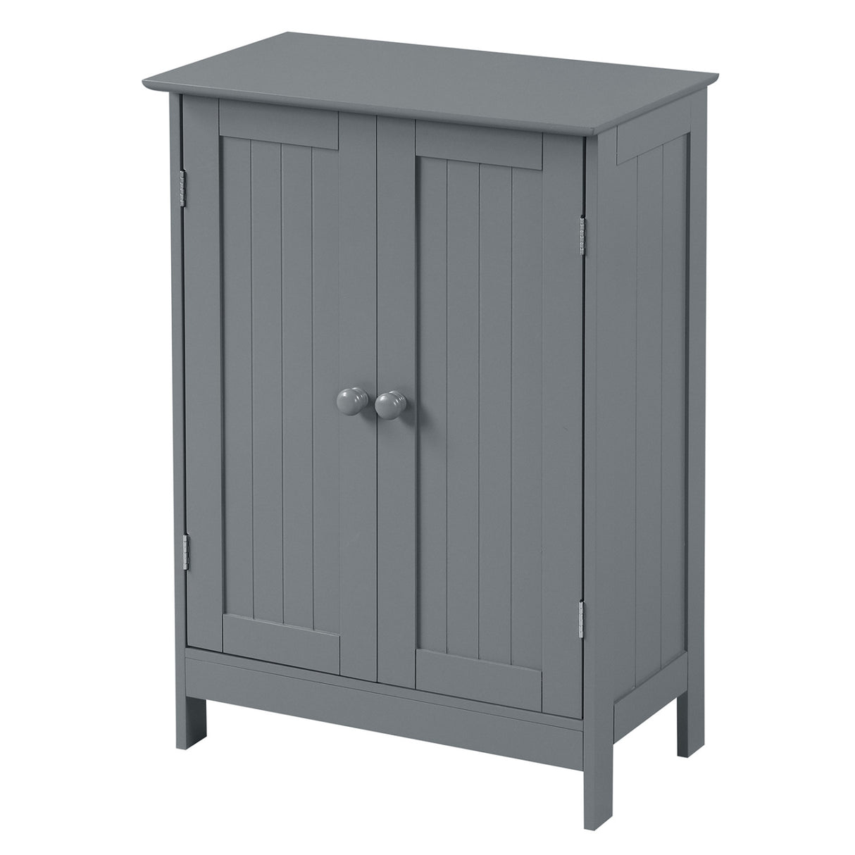 Bathroom Floor Storage Double Door Cupboard Cabinet-White