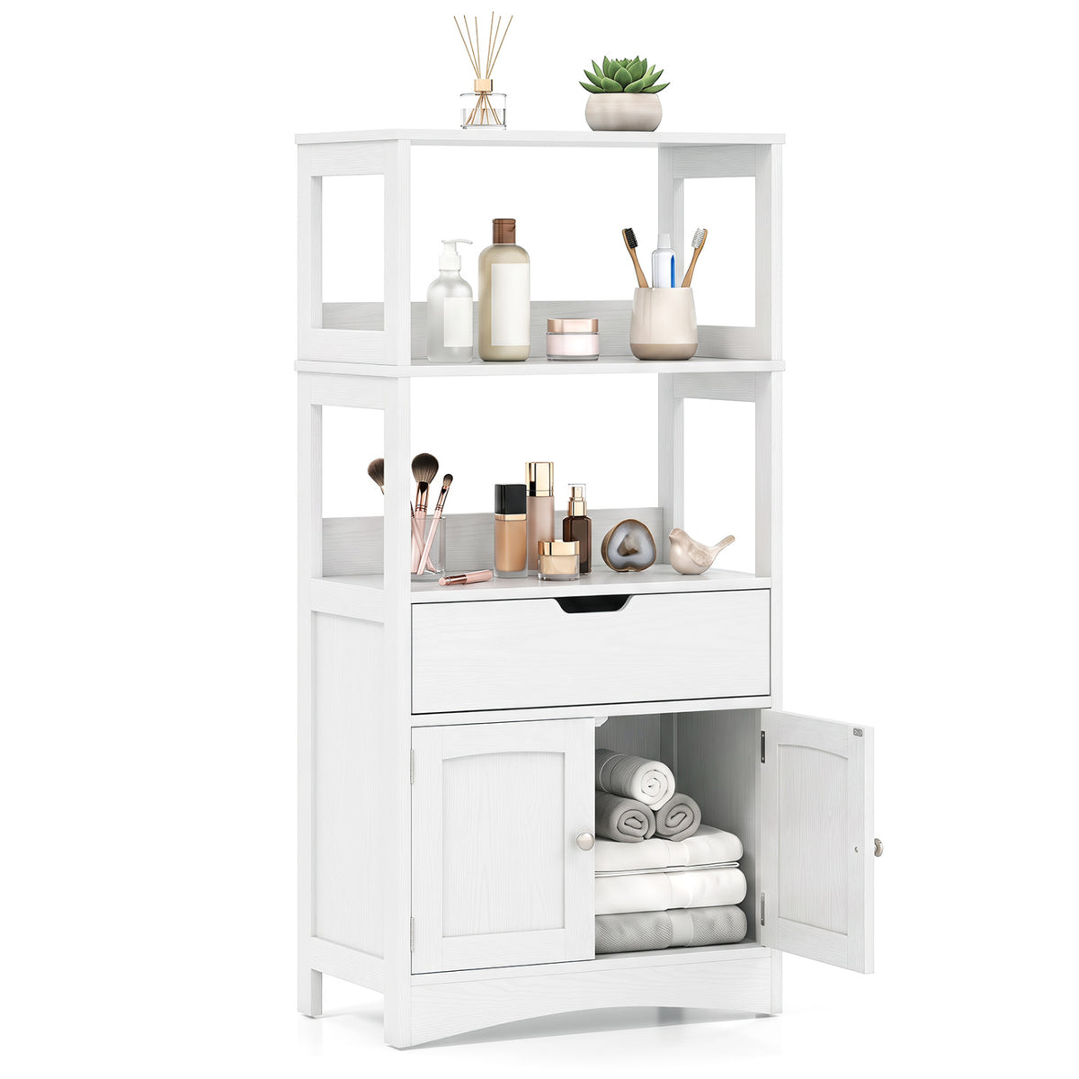 Bathroom Storage Cabinet with Drawer and Shelf Floor Cabinet