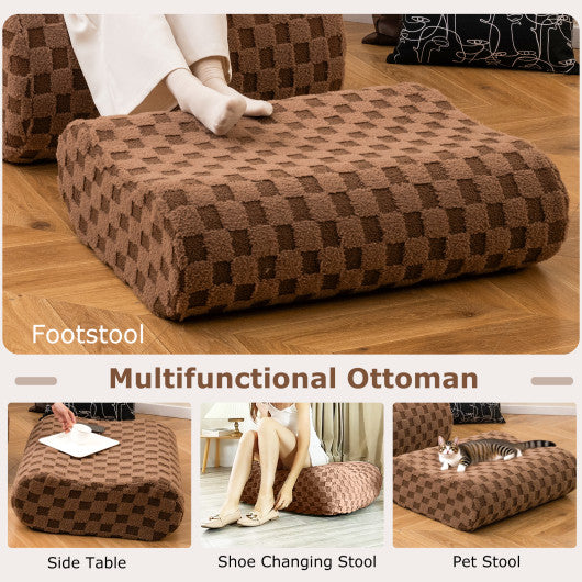 Bean Bag Chair with Ottoman and High Elasticity Sponge-Brown