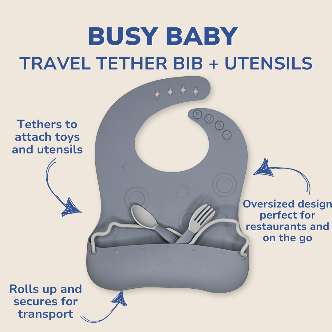 Travel Tether Bib+ Utensils