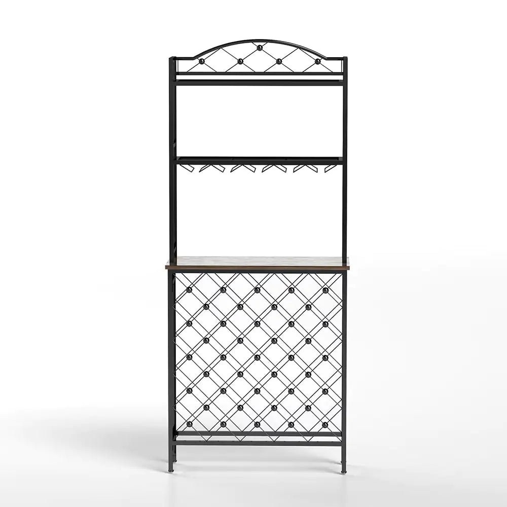 Tall Wine Holder Stand With Wine Glass Holder