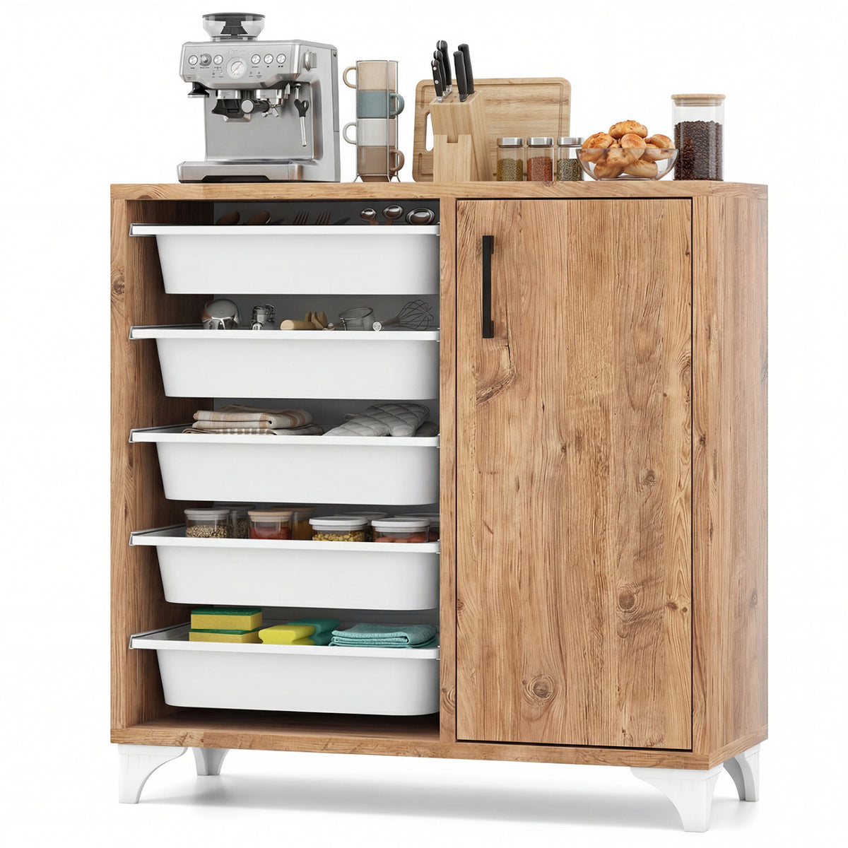 Buffet Cabinet Sideboard with Storage and Removable Drawers