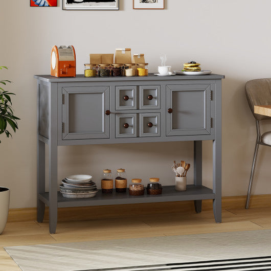 Buffet Sideboard Cabinet with 2 Doors and 2 Drawers-Gray