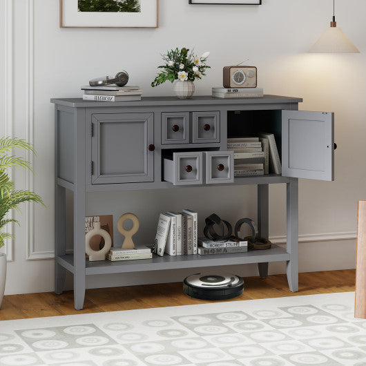 Buffet Sideboard Cabinet with 2 Doors and 2 Drawers-Gray