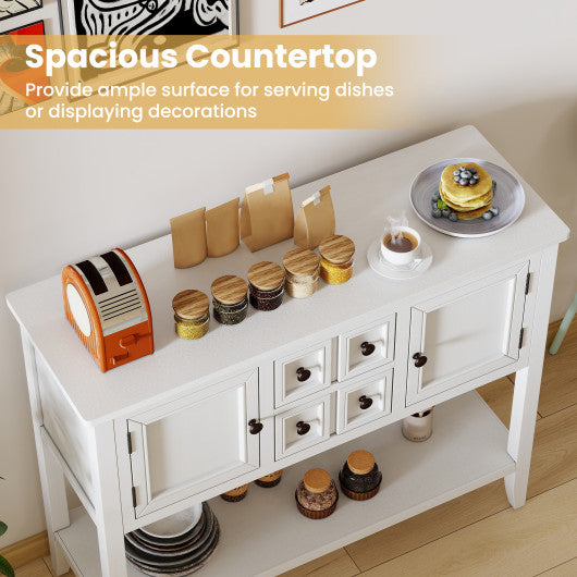 Buffet Sideboard Cabinet with 2 Doors and 2 Drawers-Gray