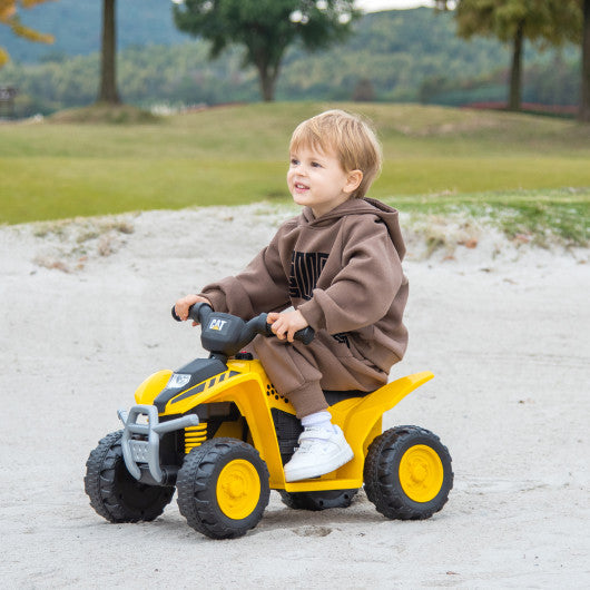 6V Kids Ride on ATV CAT-Licensed with Horn Sound for 18-36 Months Old-Yellow