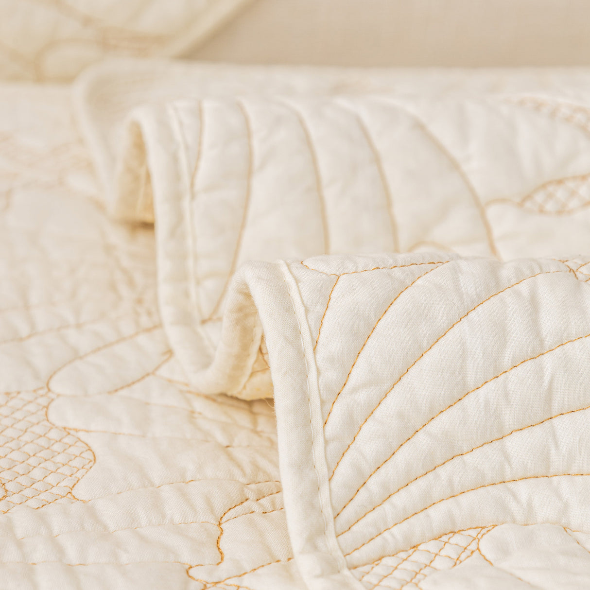 Embossed Leaf Cotton Quilted Sofa Cover Non-Slip Couch Protector with Thick Padding
