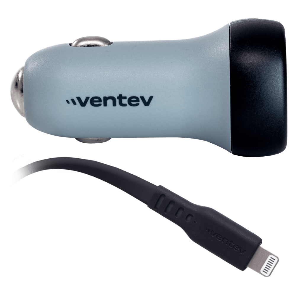 Ventev 30W ULTRAFAST USB C Universal Car Charger and USB C to Apple Lightning Cable by Ventev