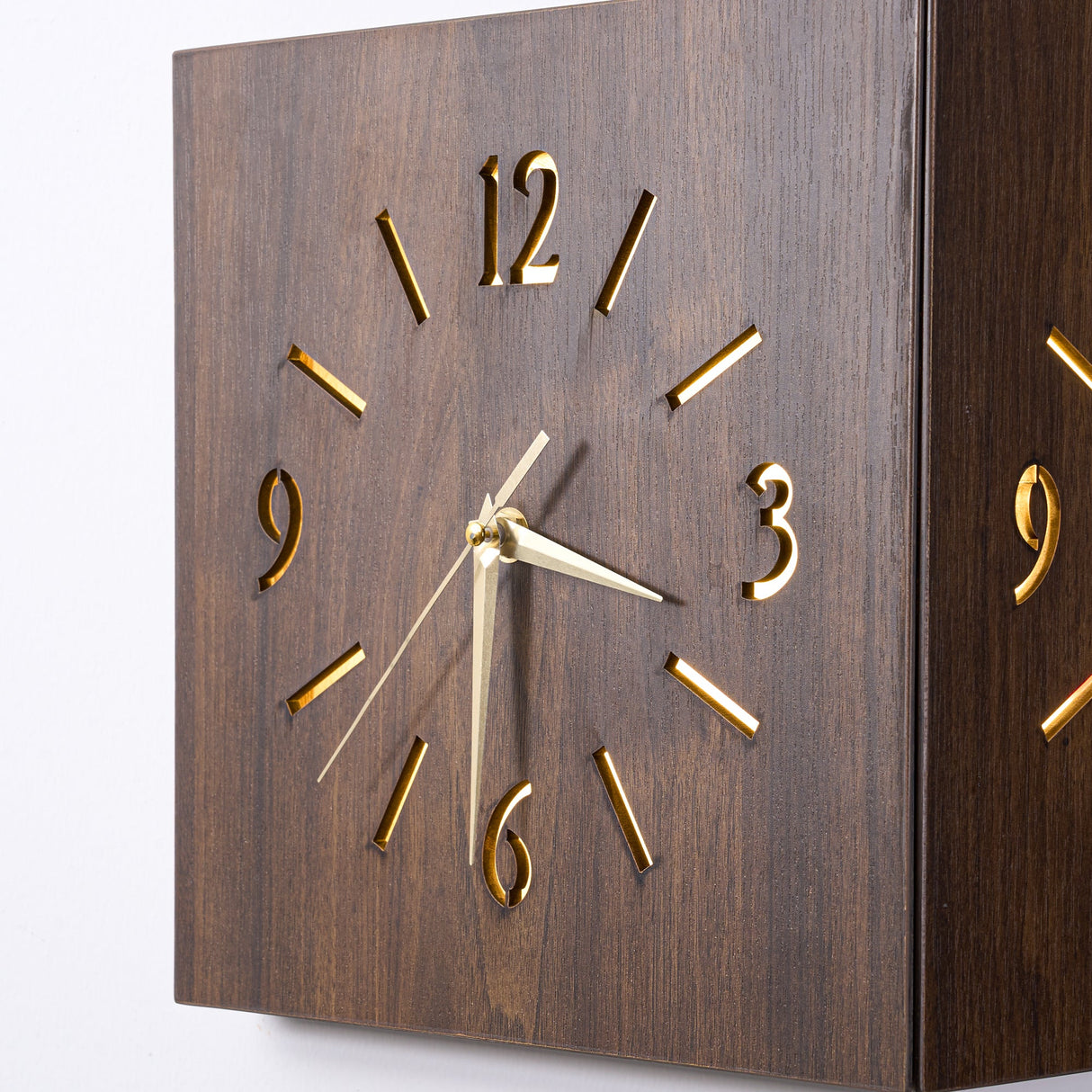 Sounds Activated Backlit Wooden Wall Clock Corner Clock