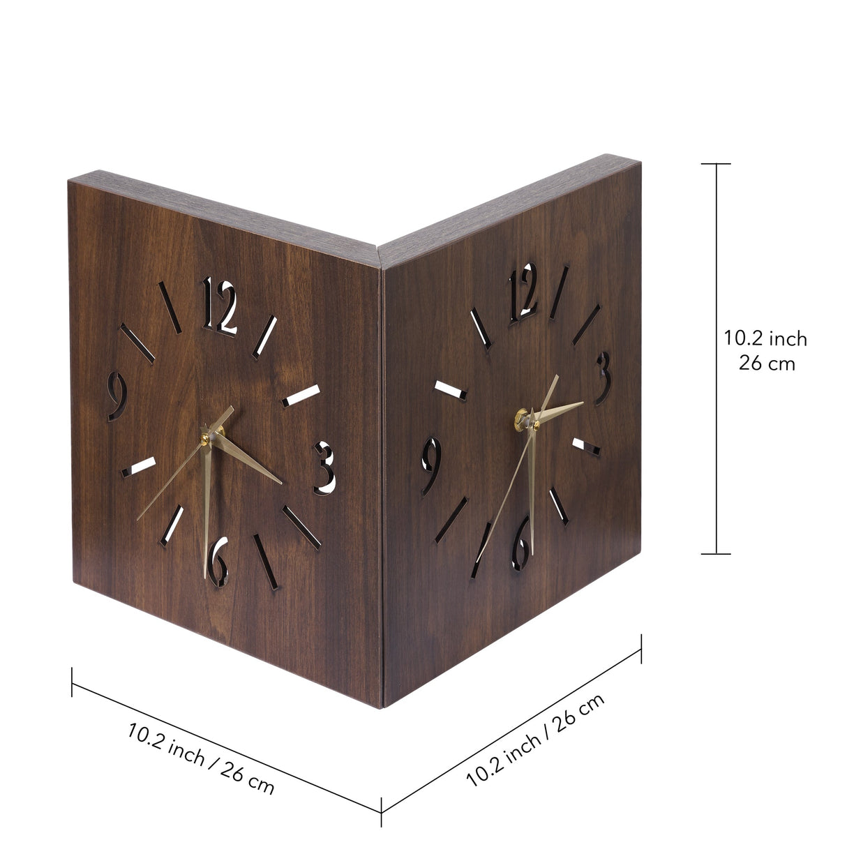 Sounds Activated Backlit Wooden Wall Clock Corner Clock