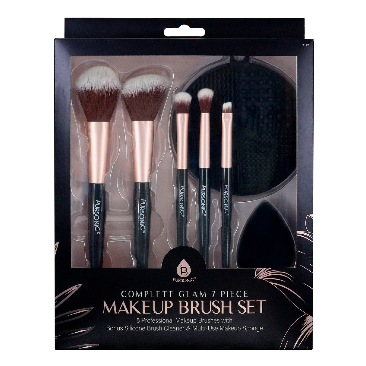 Pursonic Complete Glam 7-Piece Makeup Brush Set by Pursonic