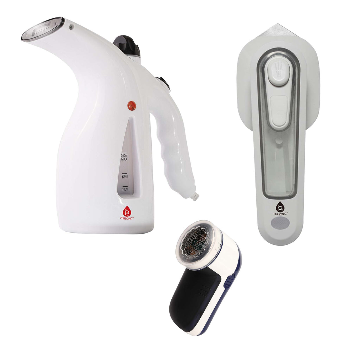 Travel-Ready Fabric Care Trio – Steamer, Mini Iron, & Lint Remover by Pursonic