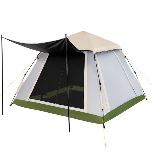 5 Person Camping Tent with Mesh Windows and Carrying Bag for Camping Hiking Traveling-White